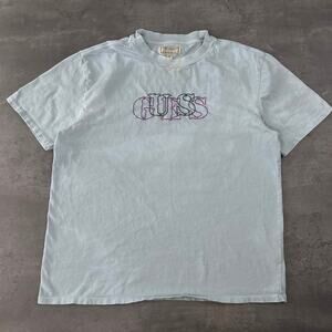 Vintage Guess Originals Baby Blue Embroidered T Shirt